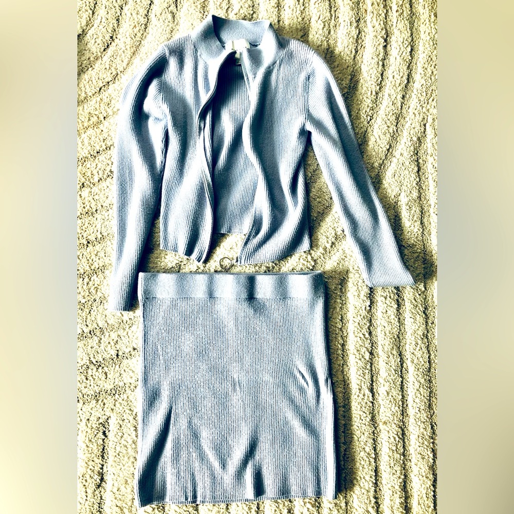 Matching cardigan and skirt set